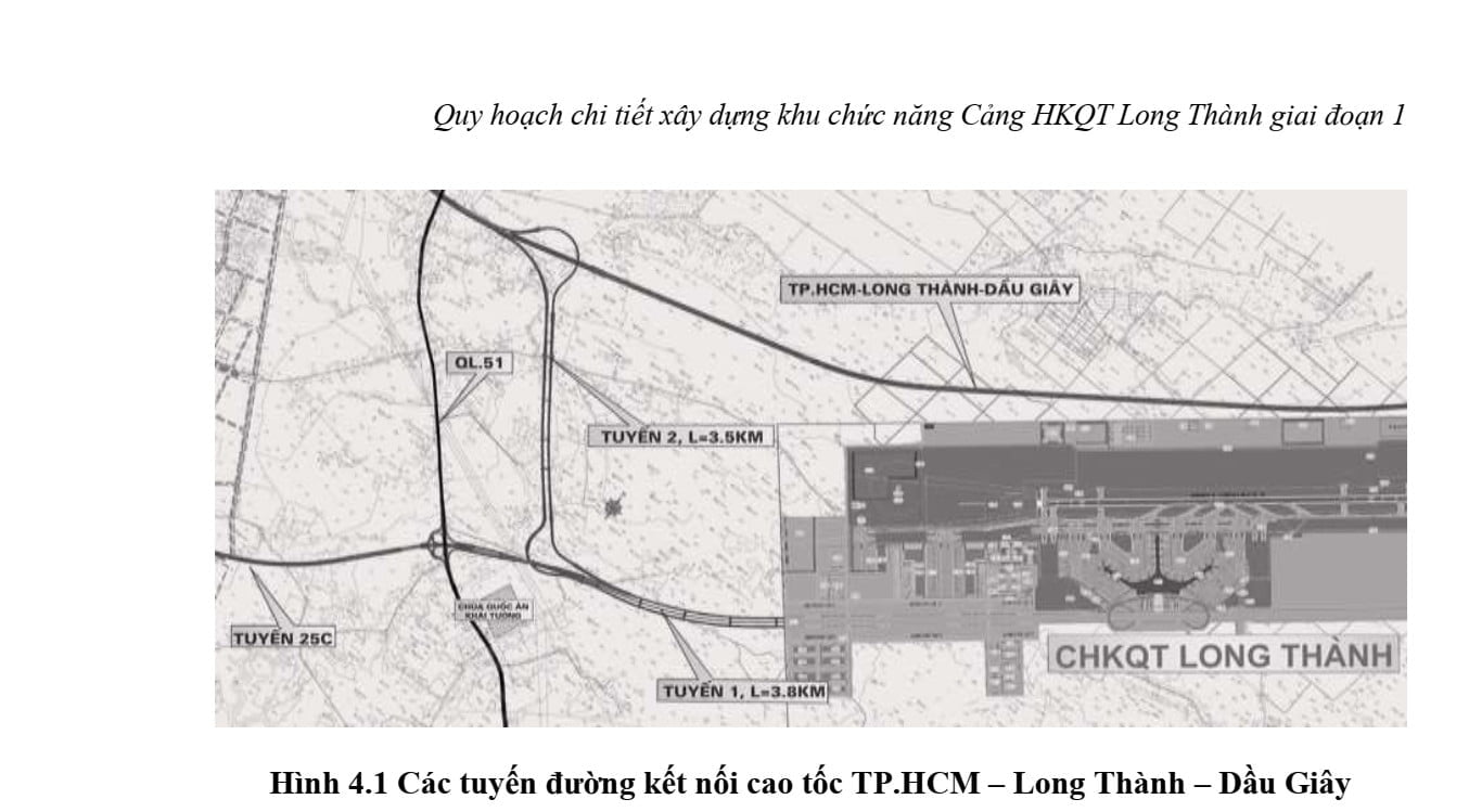 Tuyến số 1 và tuyến số 2 ở công tây sân bay Long Thành